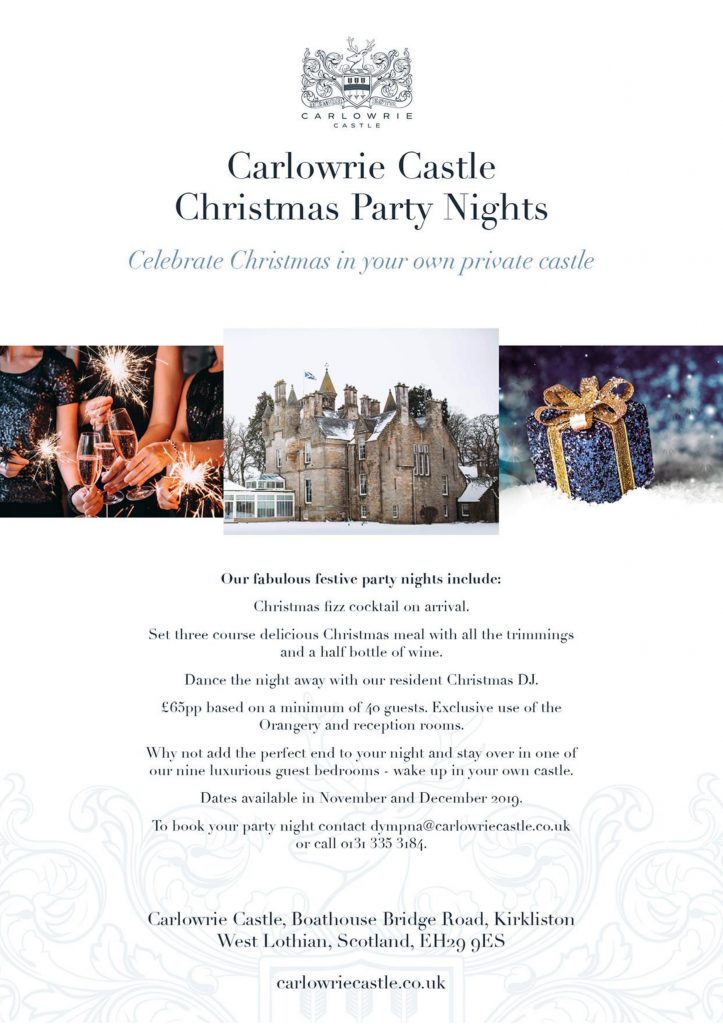 Carlowrie Castle Christmas Party Nights Edinburgh Chamber of Commerce